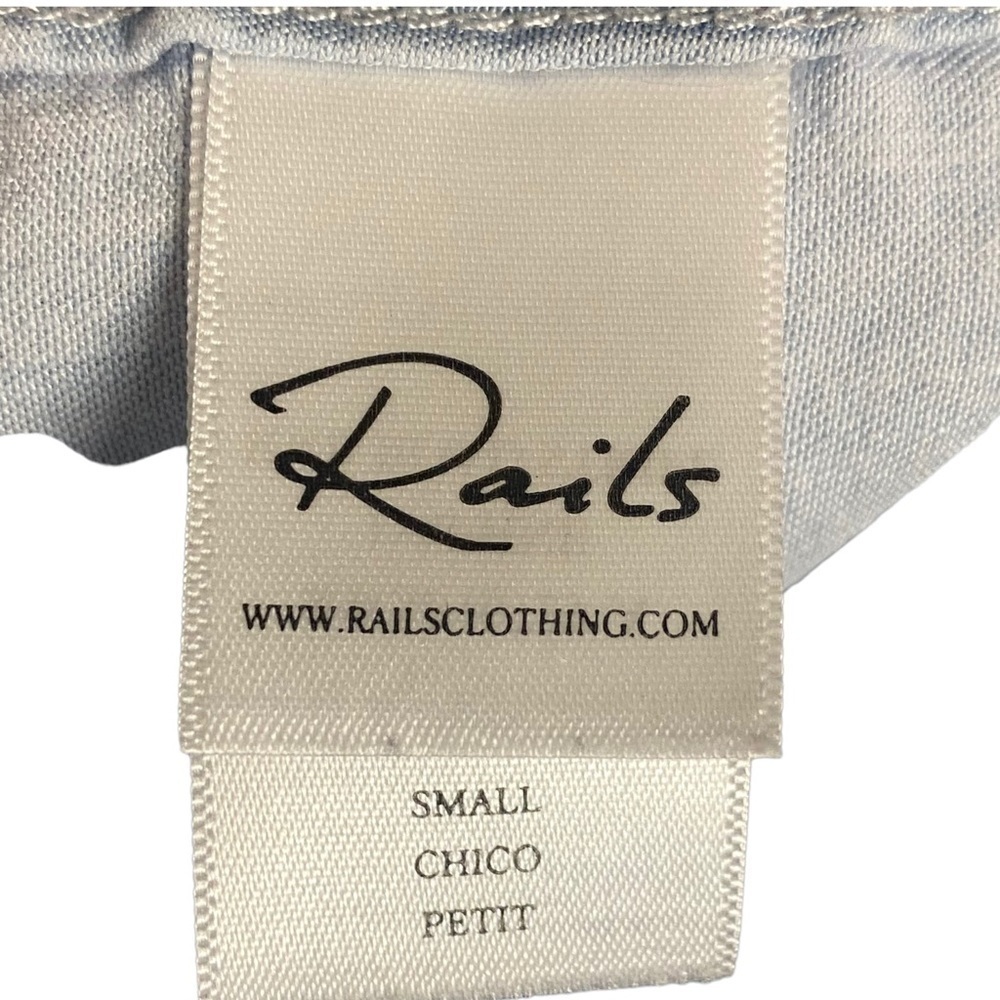 Rails Daphne Raw Hem Stripe Button Down Shirt Blu… - image 8